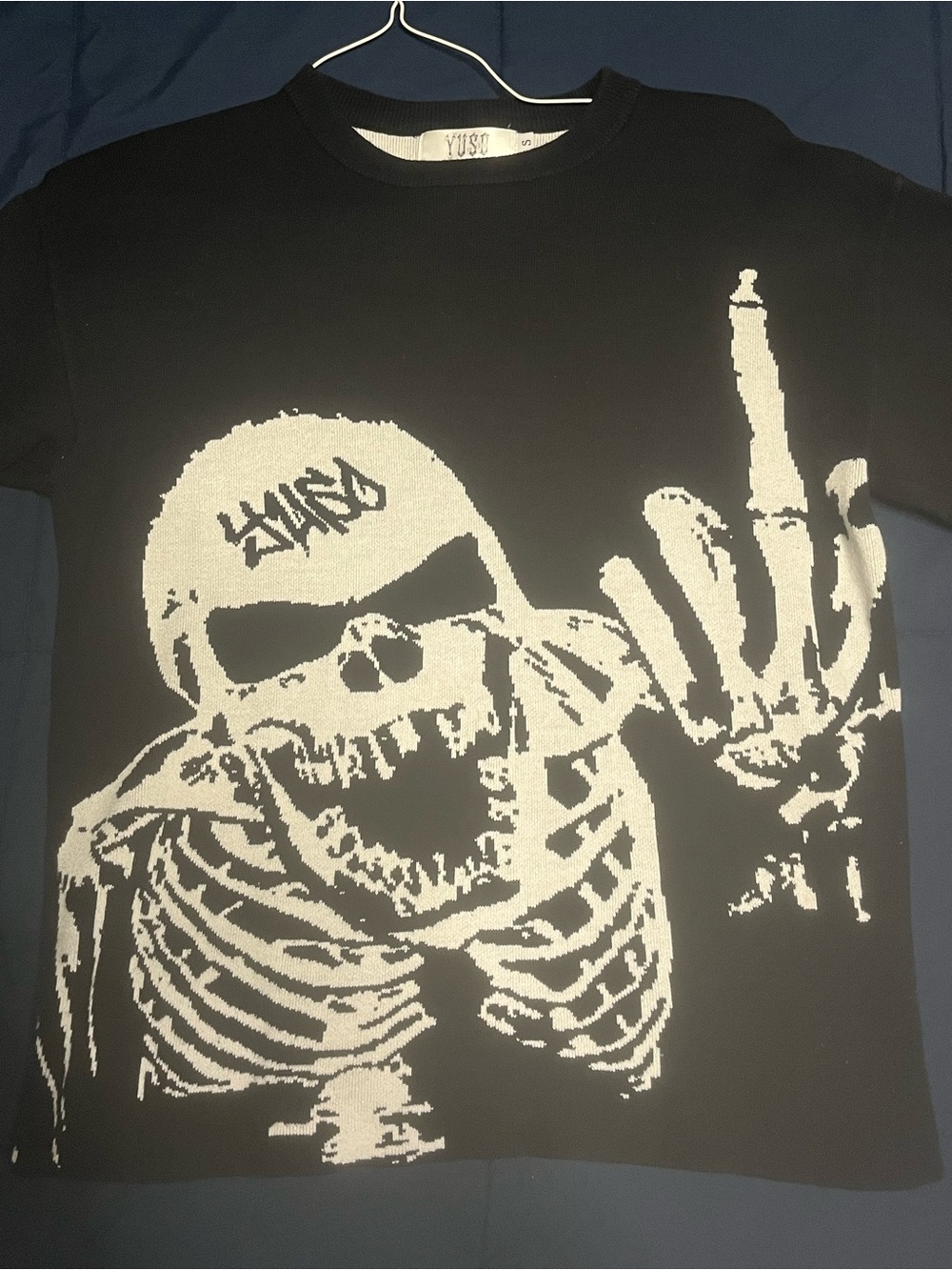 Reversible Skeleton Graphic Crewneck Sweater